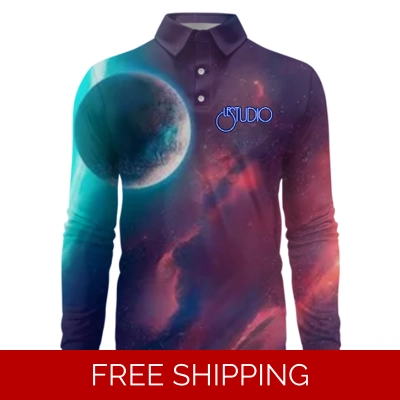 Le Studio Space 2 Custom 3D Long-Sleeved Polo Shirt
